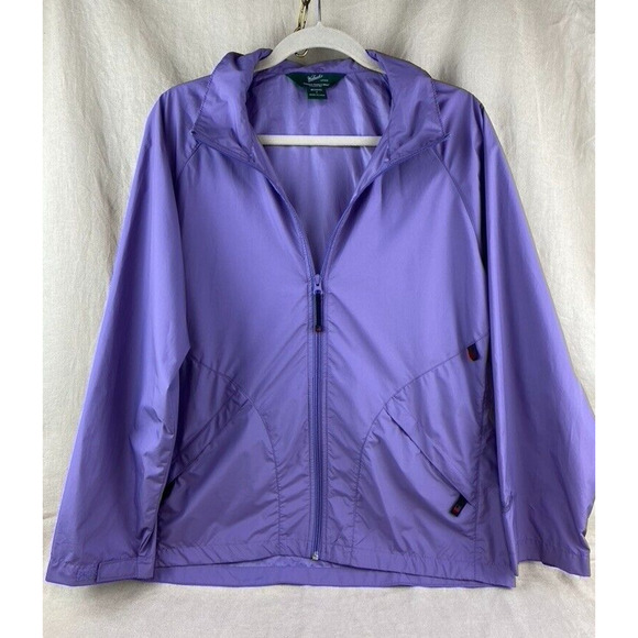 Woolrich Full Zip Hooded Windbreaker Jacket Lightweight Womens Purple Size Small - Picture 1 of 9